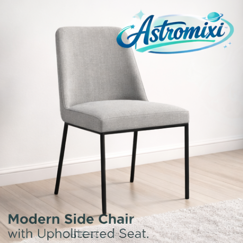 Astromixiโข Modern Side Chair with Upholstered Seat, Modern side chair, Upholstered chair, Minimalist dining chair, Small space seating, Contemporary furniture, Astromixi side chair